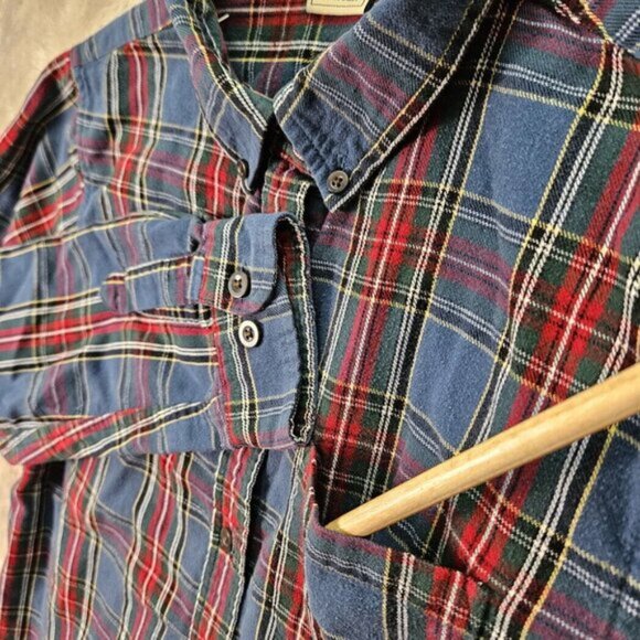 L.L.Bean Women's Scotch Plaid Flannel Shirt Pocket Long Sleeve Outdoor Size S - Picture 8 of 10